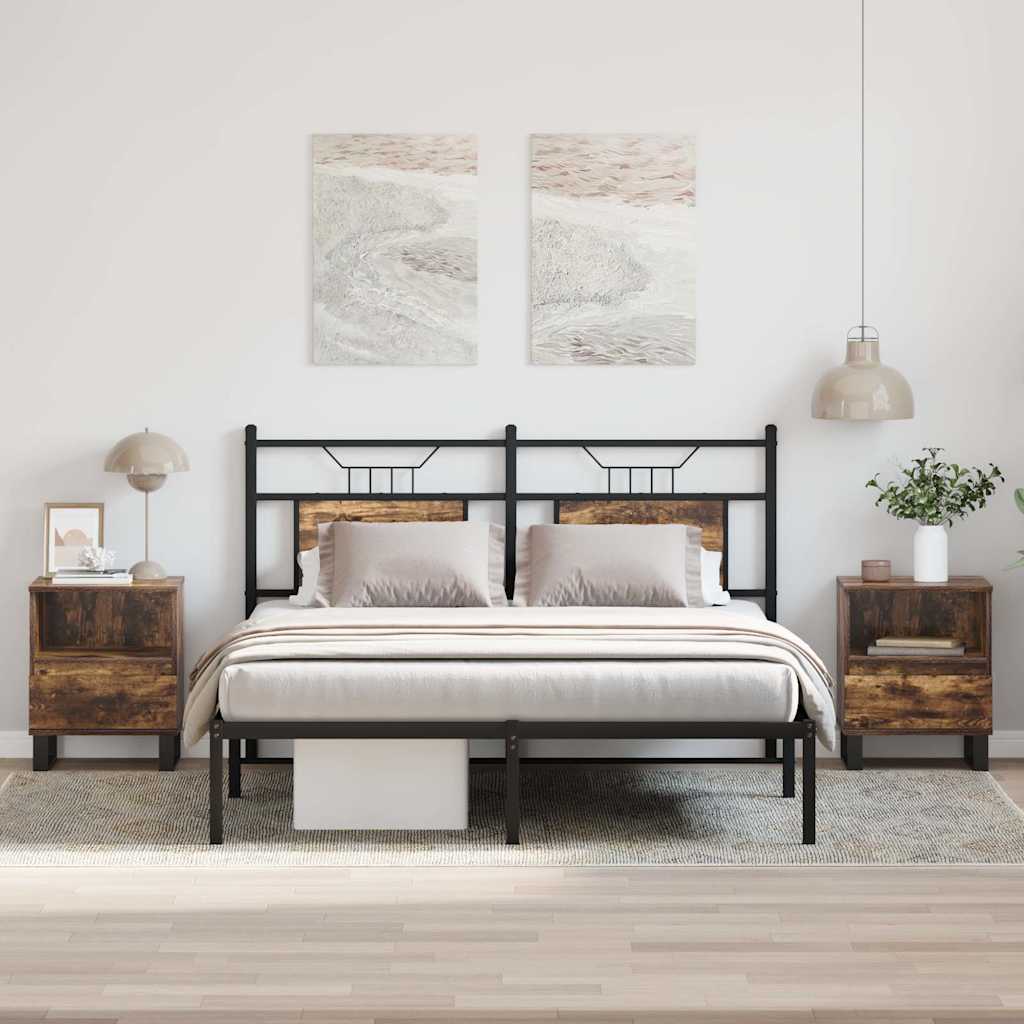 Tables de chevet 2 pcs chêne fumé 40x35x50 cm bois ingénierie - XIOS