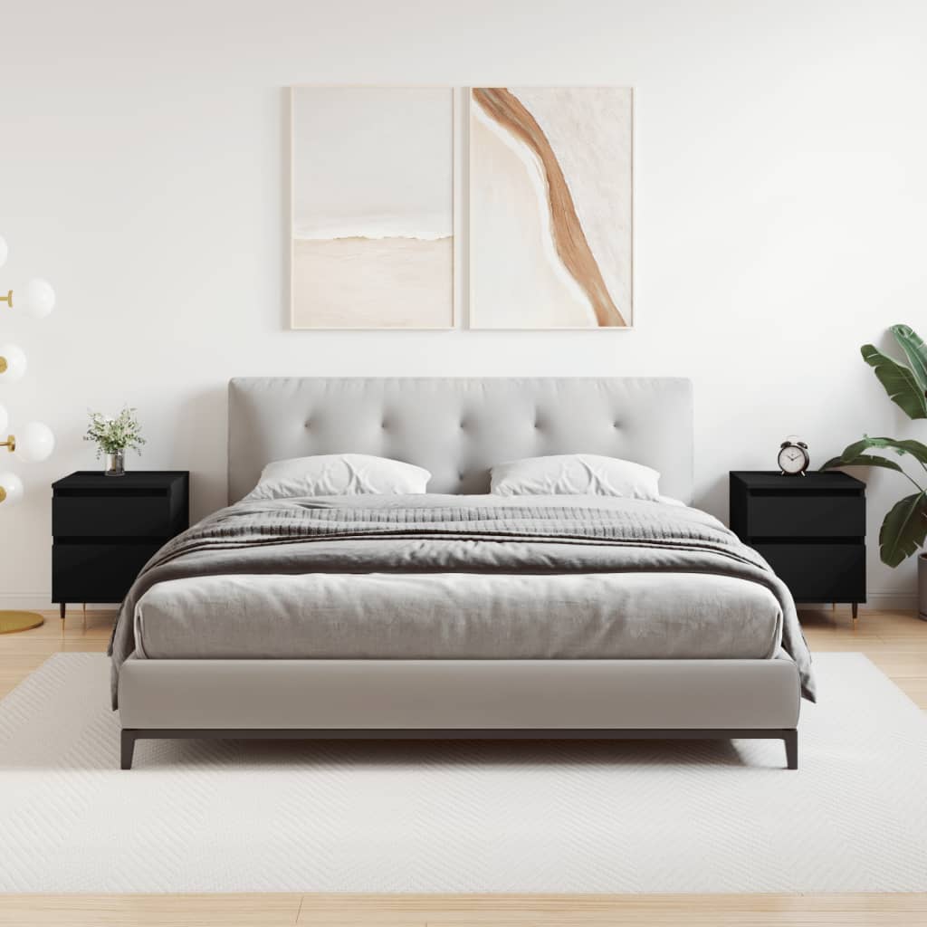 Tables de chevet 2 pcs noir 40x35x50 cm bois d’ingénierie - XIOS