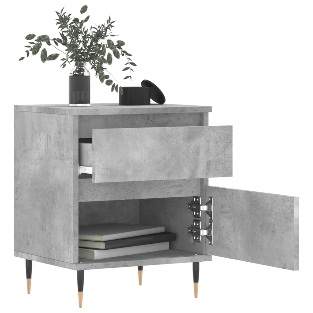 Tables de chevet 2 pcs gris béton 40x35x50 cm bois d’ingénierie - XIOS