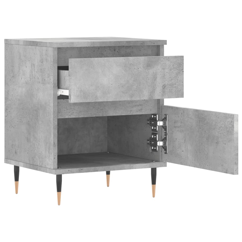 Tables de chevet 2 pcs gris béton 40x35x50 cm bois d’ingénierie - XIOS