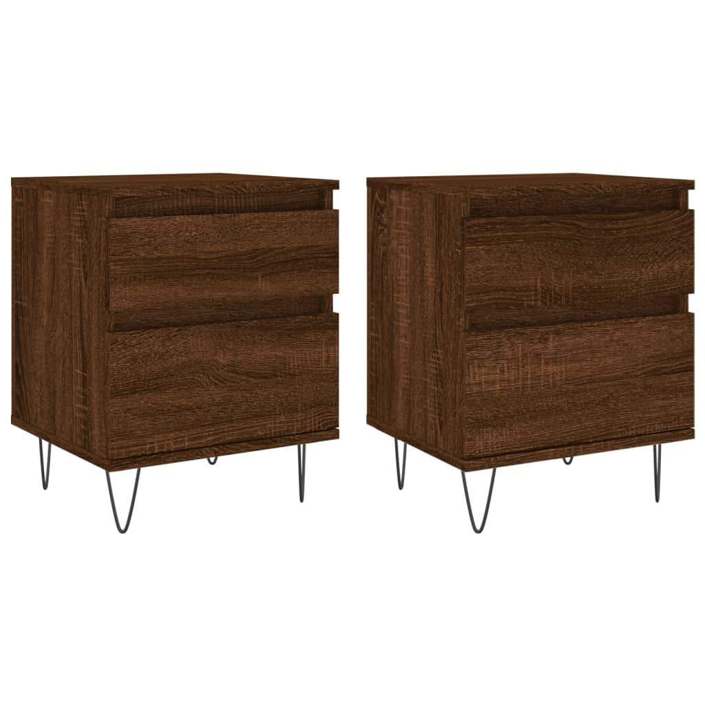 Tables de chevet 2 pcs chêne marron 40x35x50 cm bois ingénierie - XIOS