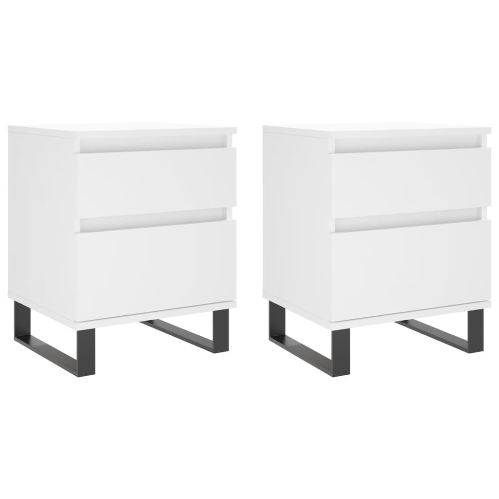 Tables de chevet 2 pcs blanc 40x35x50 cm bois d’ingénierie - XIOS