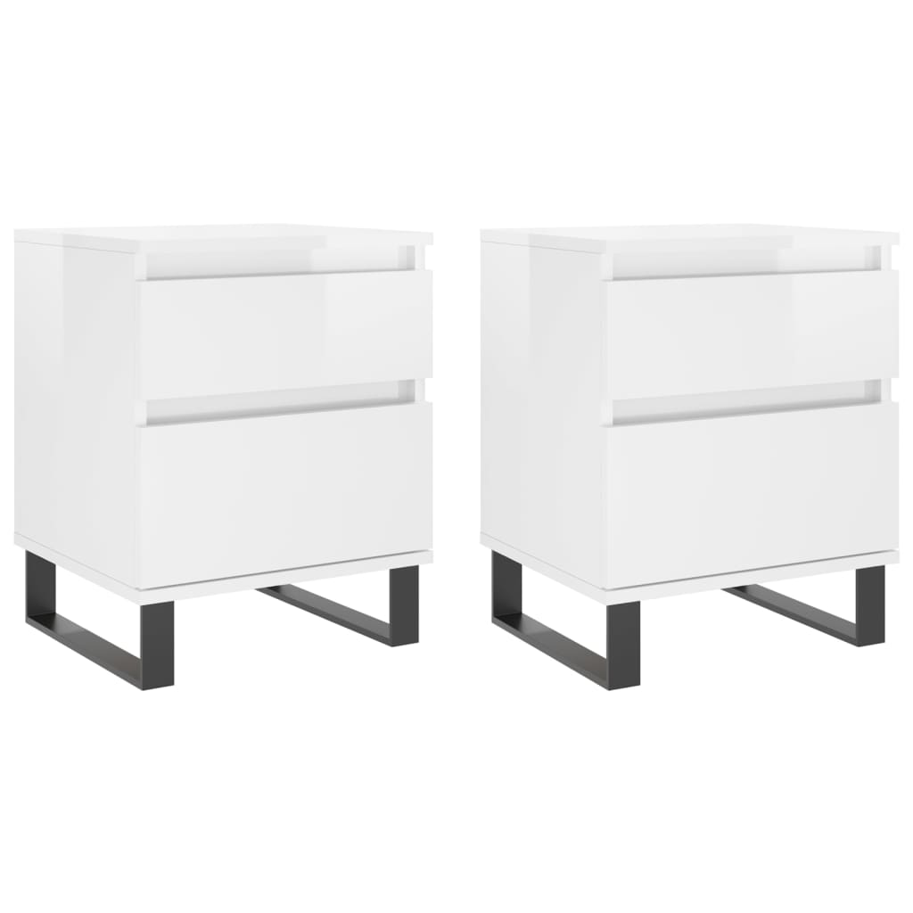 Tables de chevet 2 pcs blanc brillant 40x35x50 cm - XIOS