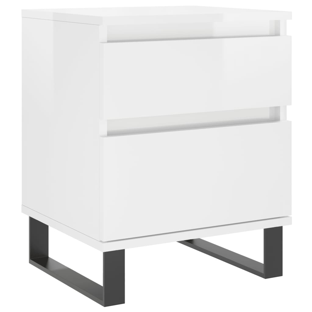 Tables de chevet 2 pcs blanc brillant 40x35x50 cm - XIOS