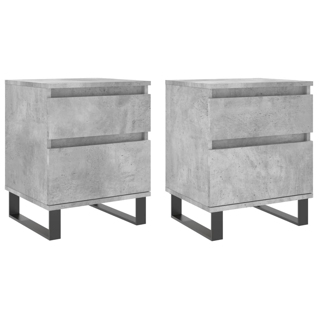 Tables de chevet 2 pcs gris béton 40x35x50 cm bois d’ingénierie - XIOS
