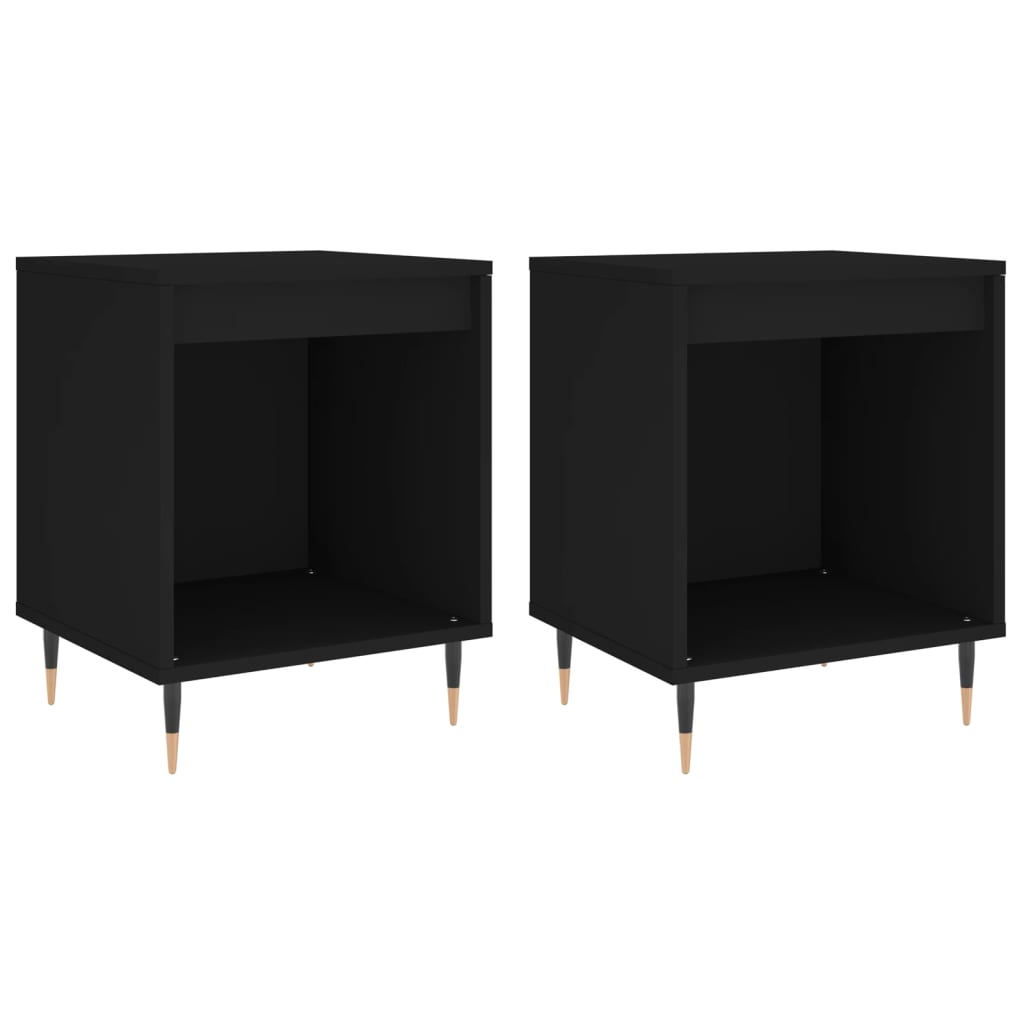Tables de chevet 2 pcs noir 40x35x50 cm bois d’ingénierie - XIOS