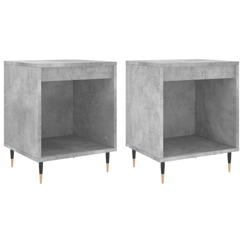 Tables de chevet 2 pcs gris béton 40x35x50 cm bois d’ingénierie - XIOS