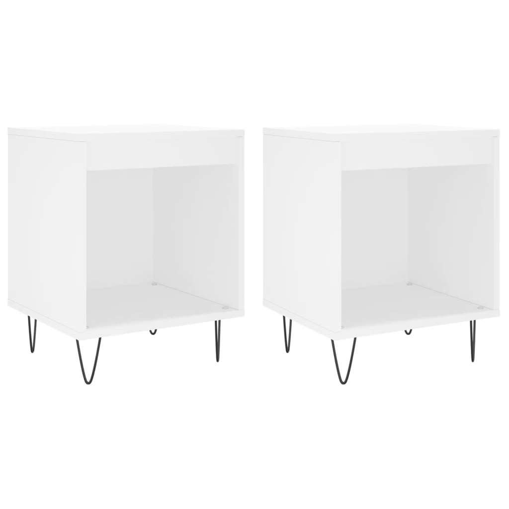 Tables de chevet 2 pcs blanc 40x35x50 cm bois d’ingénierie - XIOS