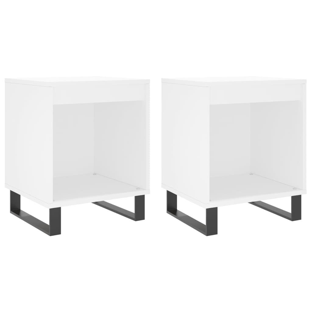 Tables de chevet 2 pcs blanc 40x35x50 cm bois d’ingénierie - XIOS