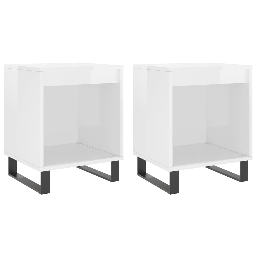 Tables de chevet 2 pcs blanc brillant 40x35x50 cm - XIOS
