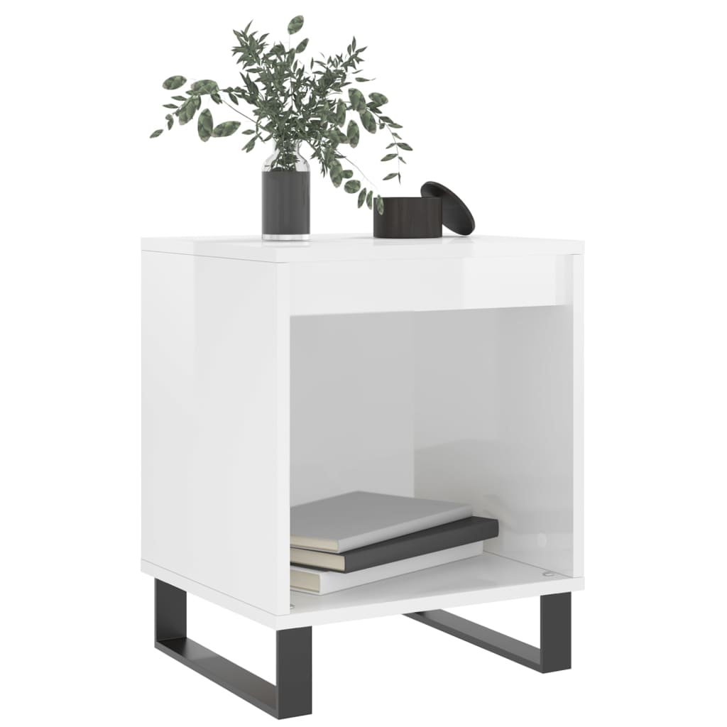 Tables de chevet 2 pcs blanc brillant 40x35x50 cm - XIOS