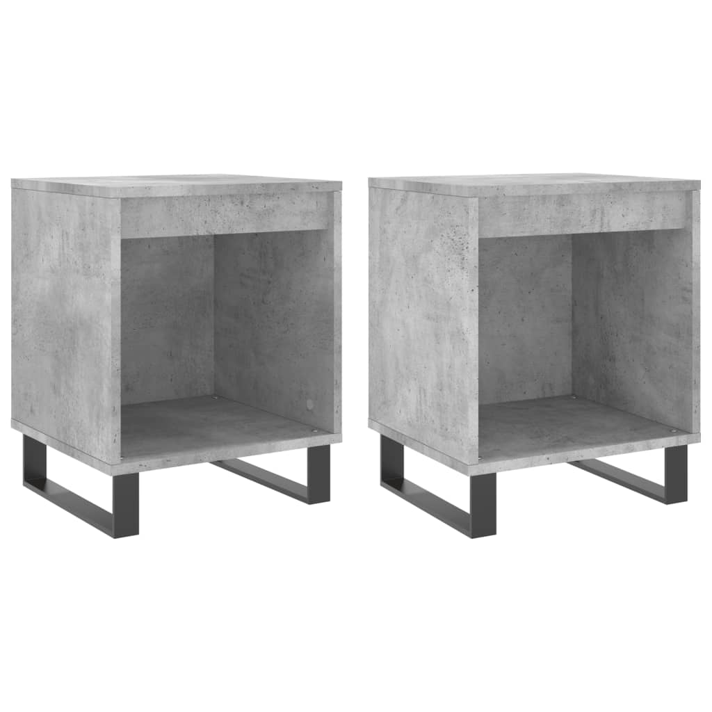 Tables de chevet 2 pcs gris béton 40x35x50 cm bois d’ingénierie - XIOS