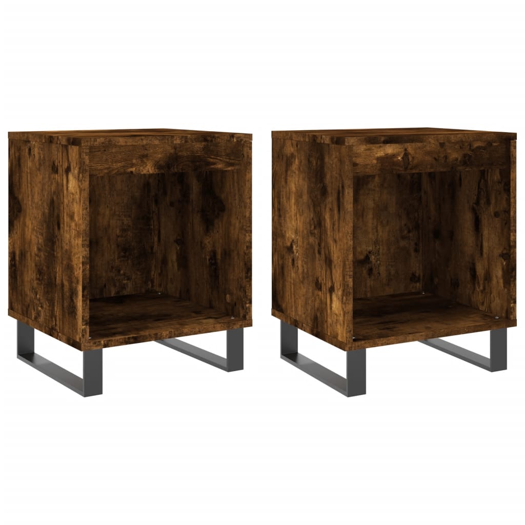 Tables de chevet 2 pcs chêne fumé 40x35x50 cm bois ingénierie - XIOS