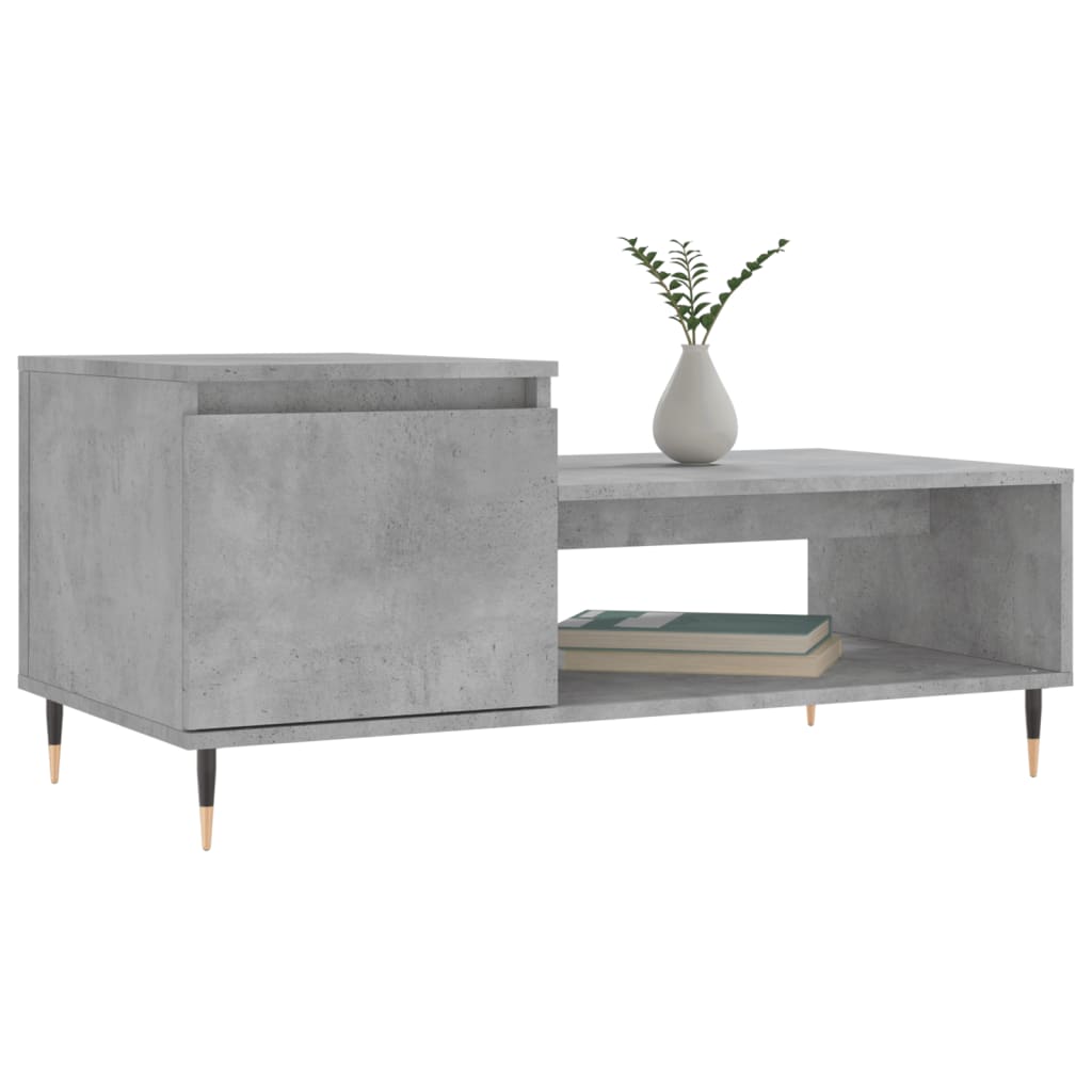 Table basse Gris béton 100x50x45 cm Bois d'ingénierie - XIOS