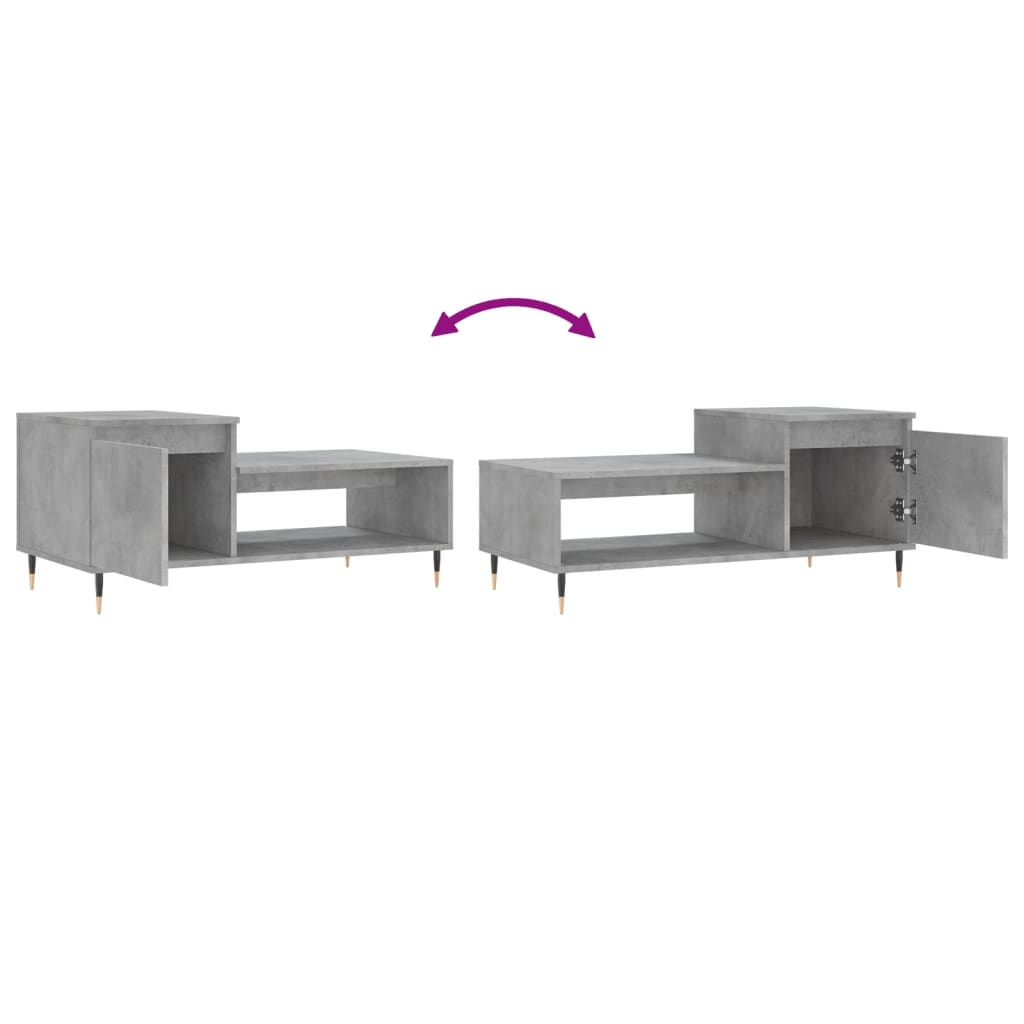 Table basse Gris béton 100x50x45 cm Bois d'ingénierie - XIOS