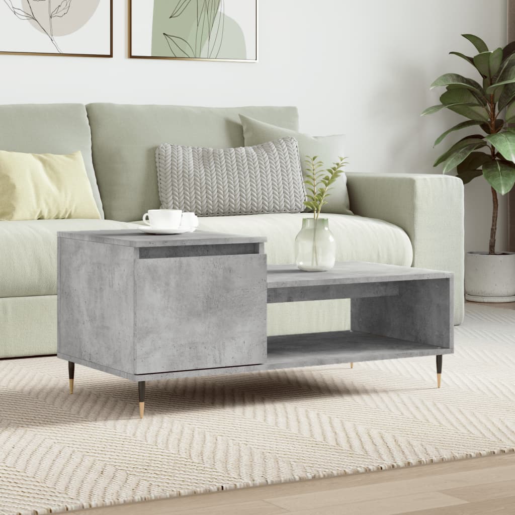 Table basse Gris béton 100x50x45 cm Bois d'ingénierie - XIOS