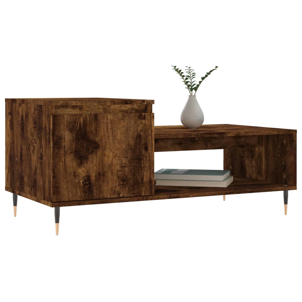 Table basse Chêne fumé 100x50x45 cm Bois d'ingénierie - XIOS