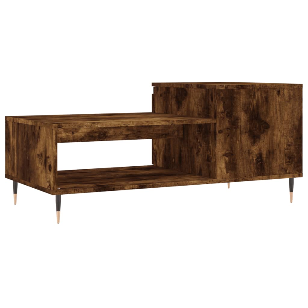 Table basse Chêne fumé 100x50x45 cm Bois d'ingénierie - XIOS