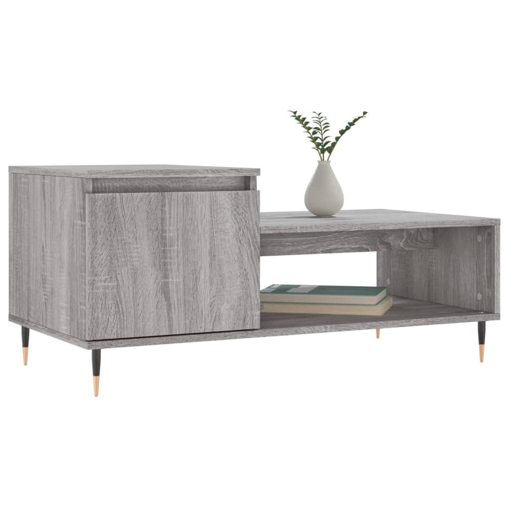 Table basse Sonoma gris 100x50x45 cm Bois d'ingénierie - XIOS