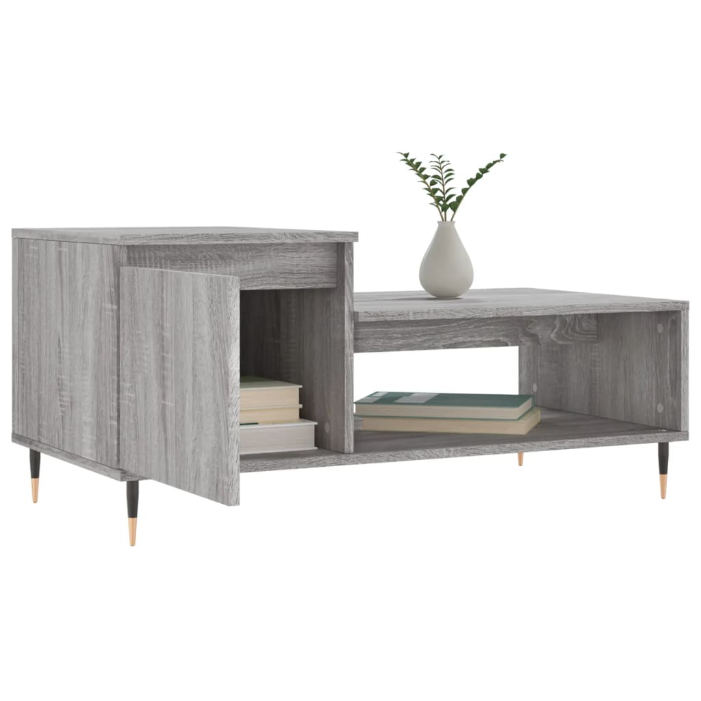Table basse Sonoma gris 100x50x45 cm Bois d'ingénierie - XIOS