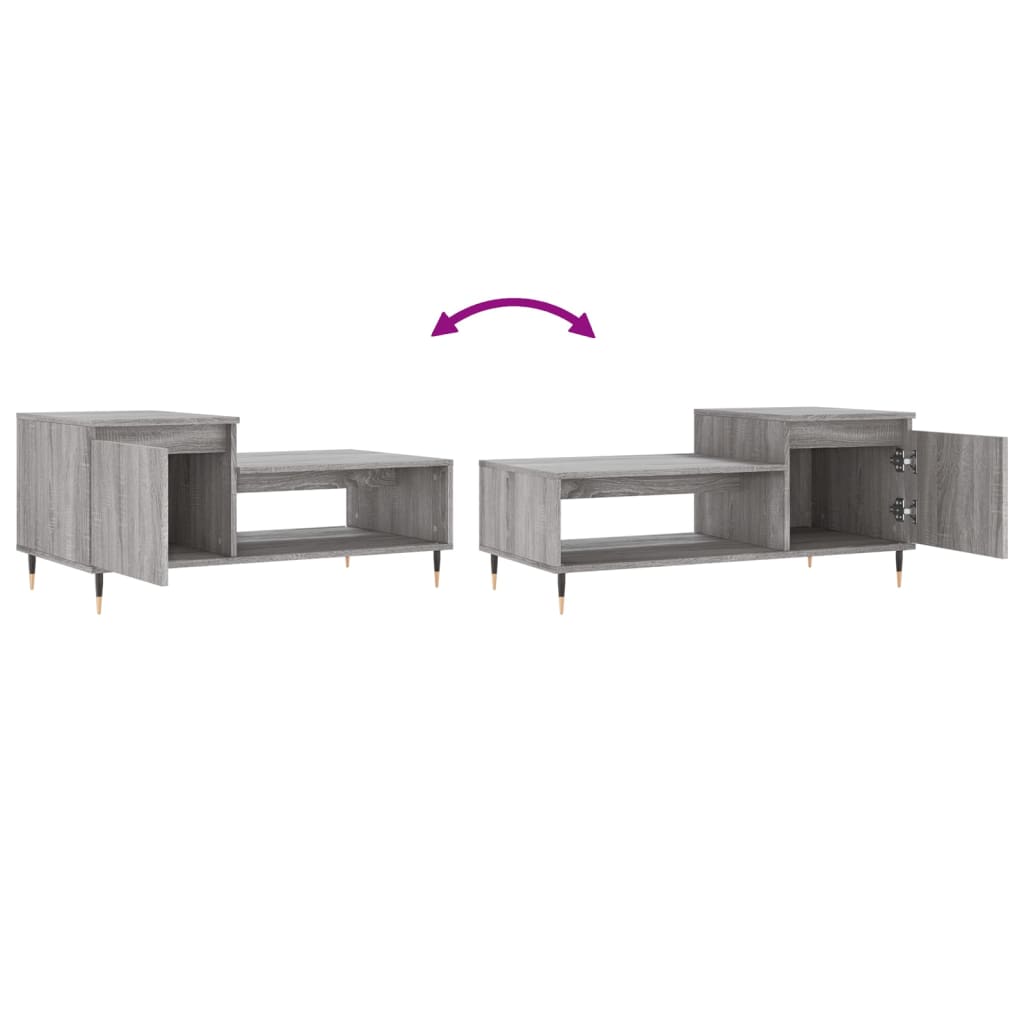 Table basse Sonoma gris 100x50x45 cm Bois d'ingénierie - XIOS