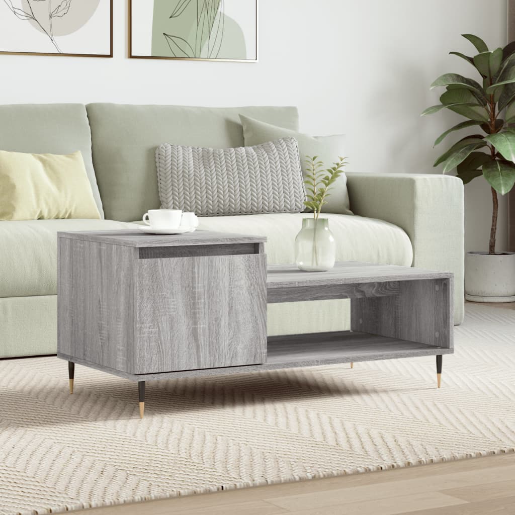 Table basse Sonoma gris 100x50x45 cm Bois d'ingénierie - XIOS