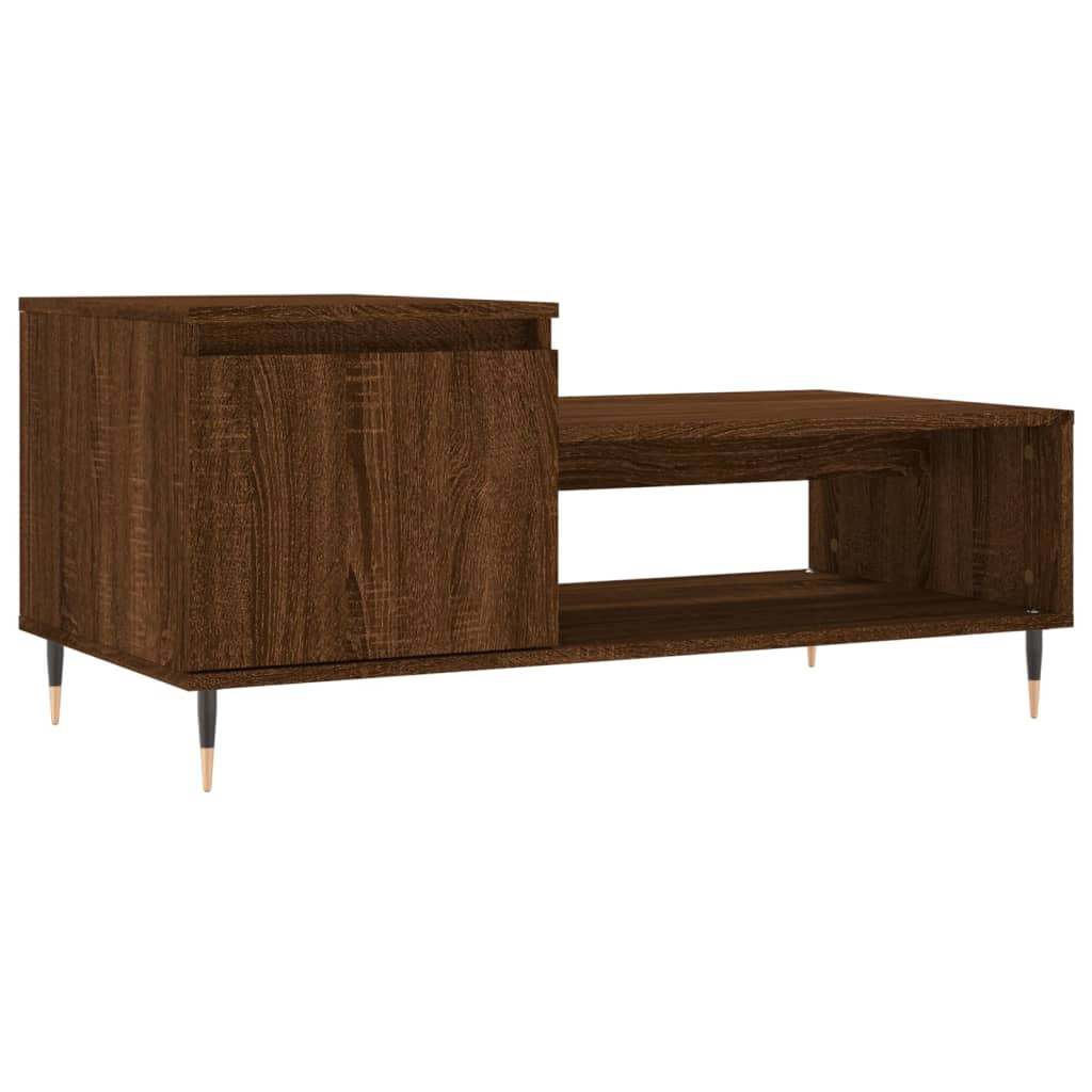 Table basse Chêne marron 100x50x45 cm Bois d'ingénierie - XIOS