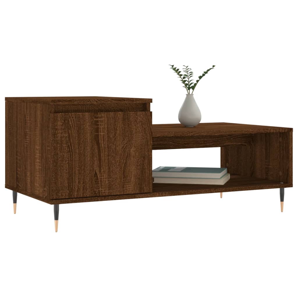 Table basse Chêne marron 100x50x45 cm Bois d'ingénierie - XIOS
