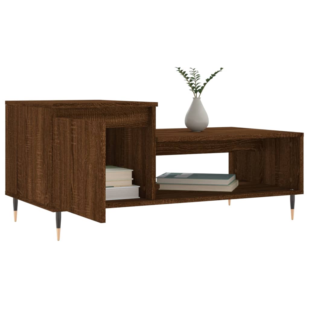 Table basse Chêne marron 100x50x45 cm Bois d'ingénierie - XIOS