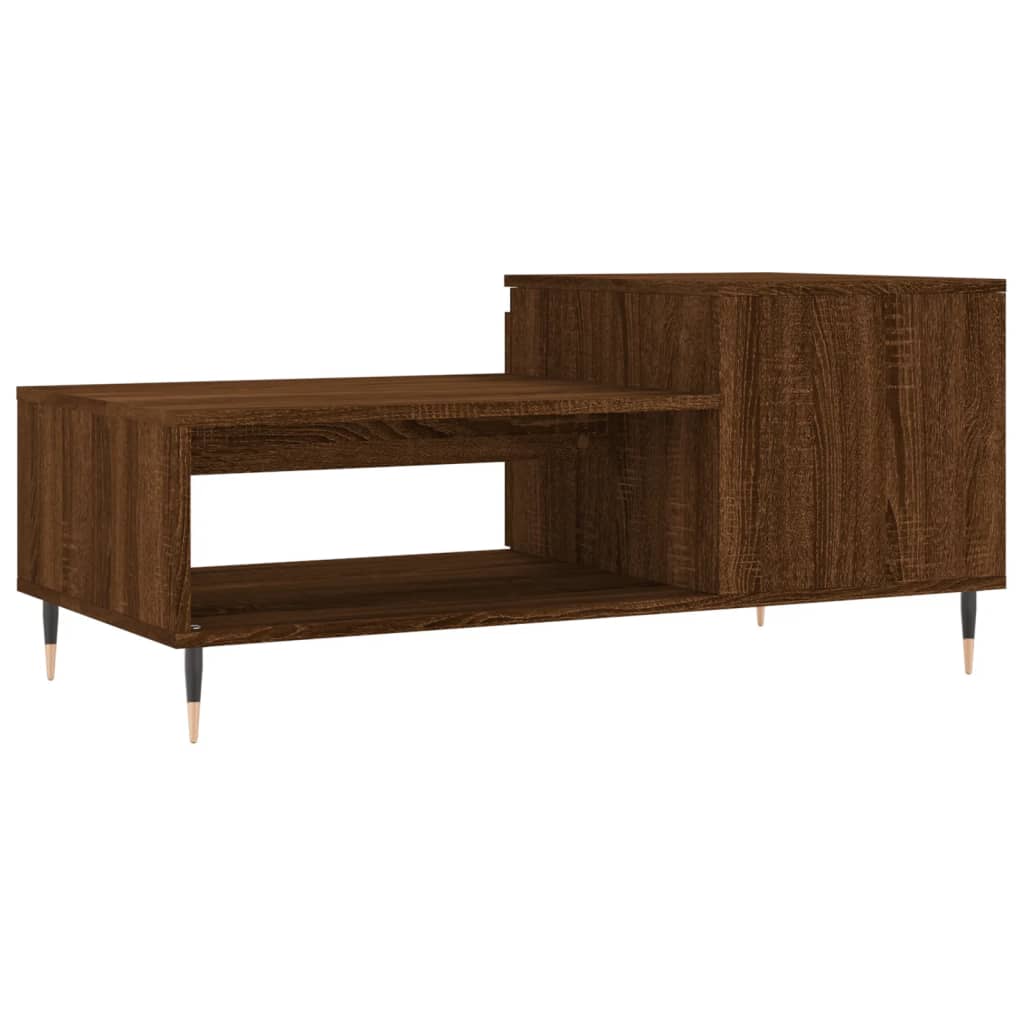 Table basse Chêne marron 100x50x45 cm Bois d'ingénierie - XIOS