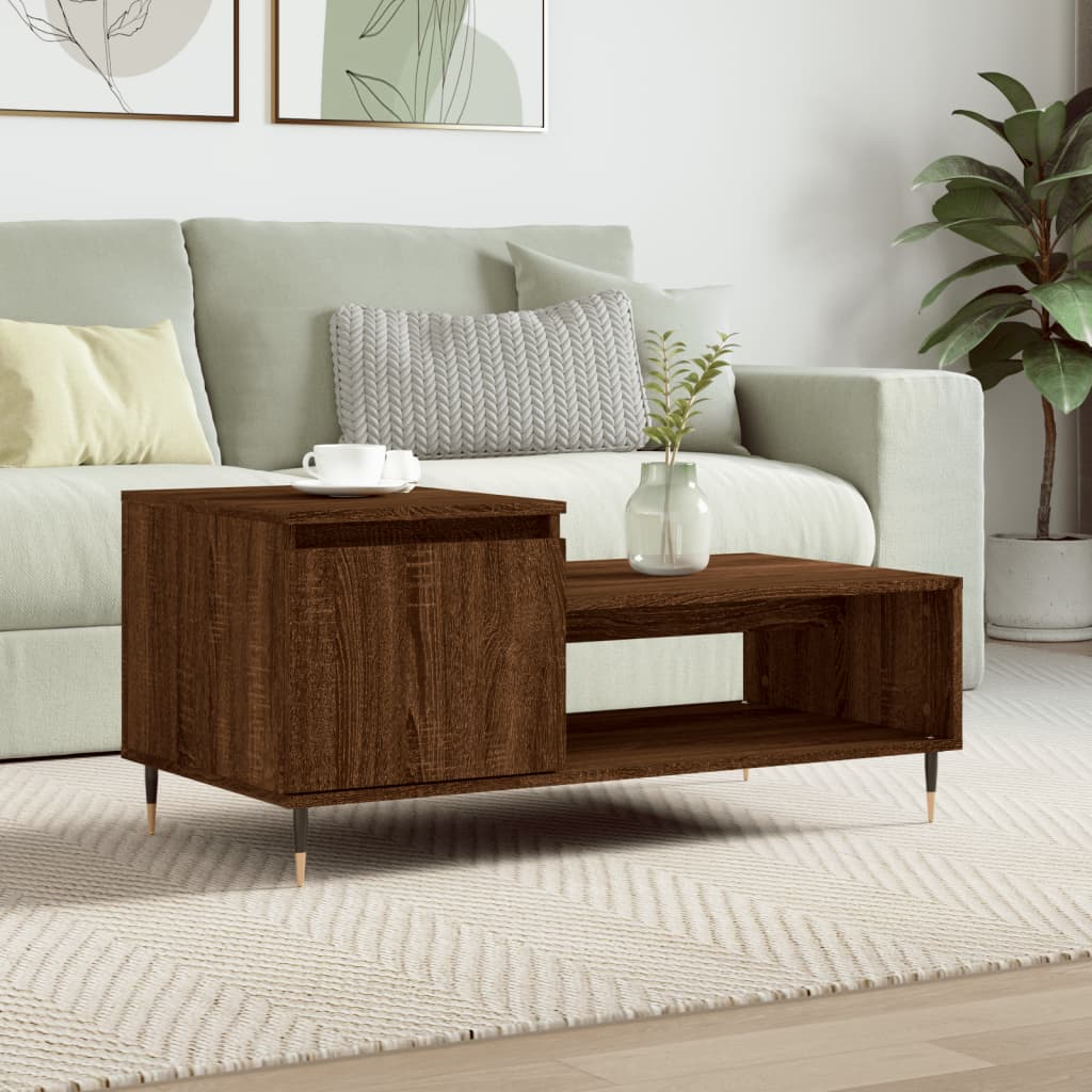 Table basse Chêne marron 100x50x45 cm Bois d'ingénierie - XIOS
