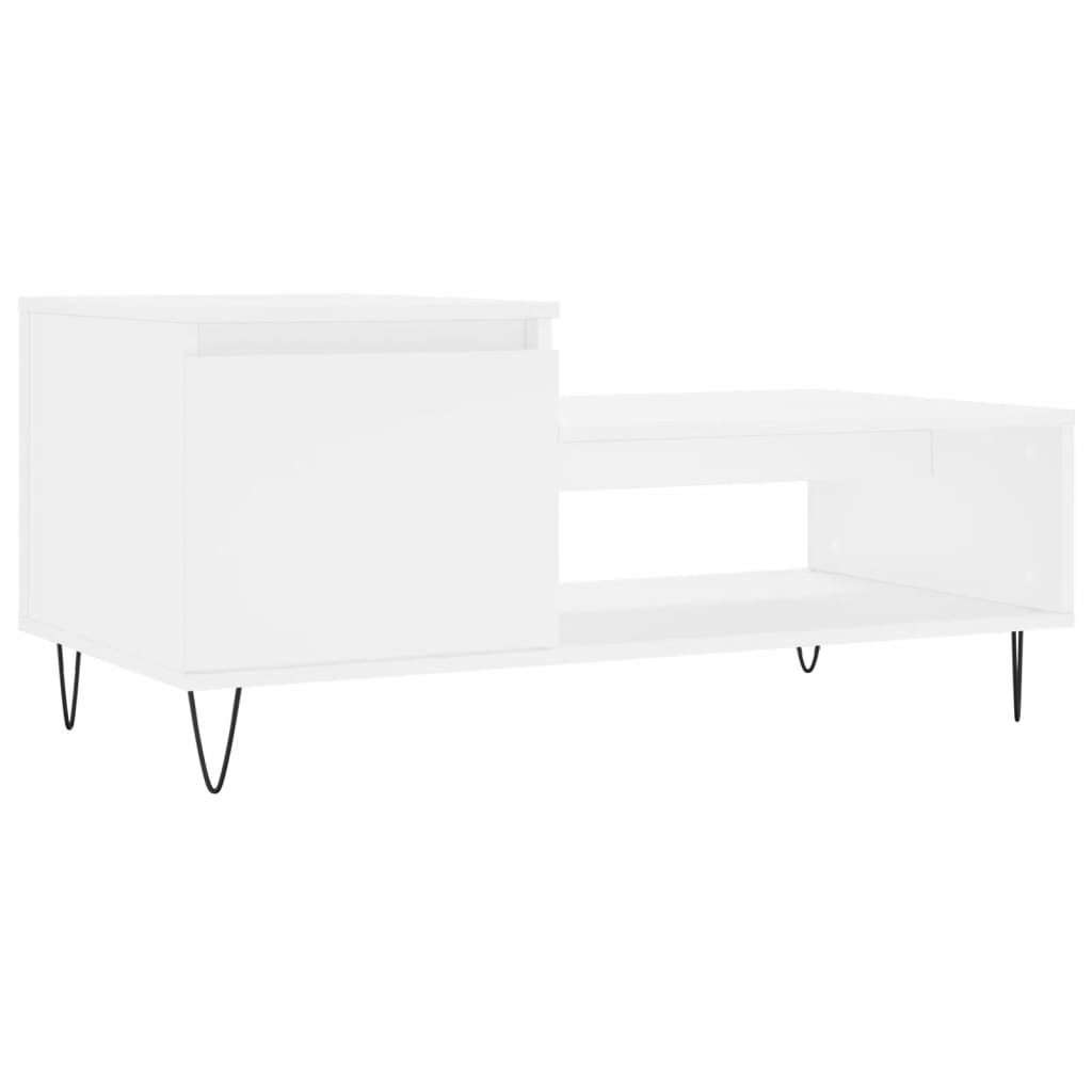 Table basse Blanc 100x50x45 cm Bois d'ingénierie - XIOS