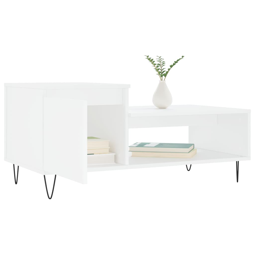 Table basse Blanc 100x50x45 cm Bois d'ingénierie - XIOS