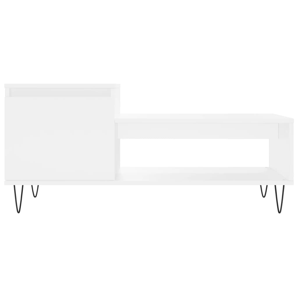 Table basse Blanc 100x50x45 cm Bois d'ingénierie - XIOS