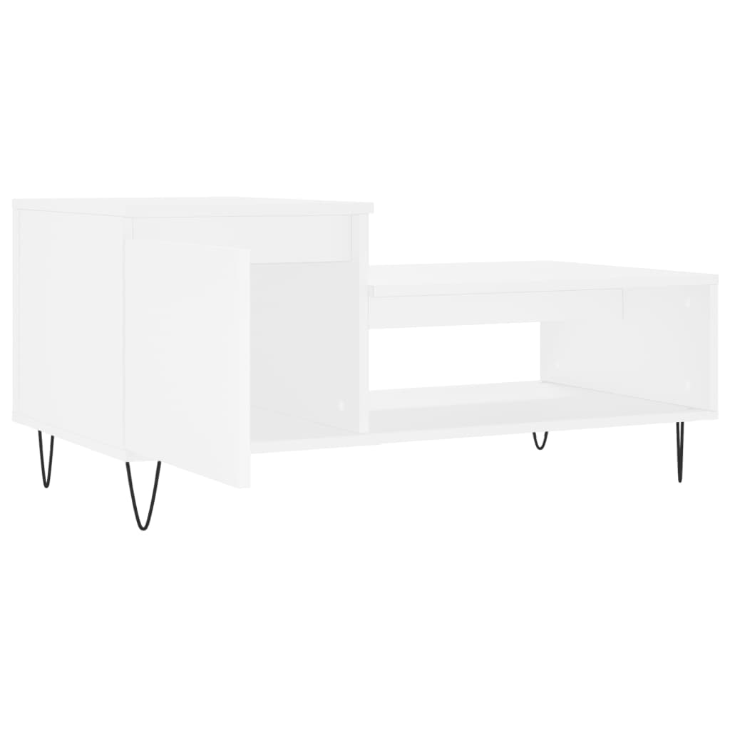 Table basse Blanc 100x50x45 cm Bois d'ingénierie - XIOS