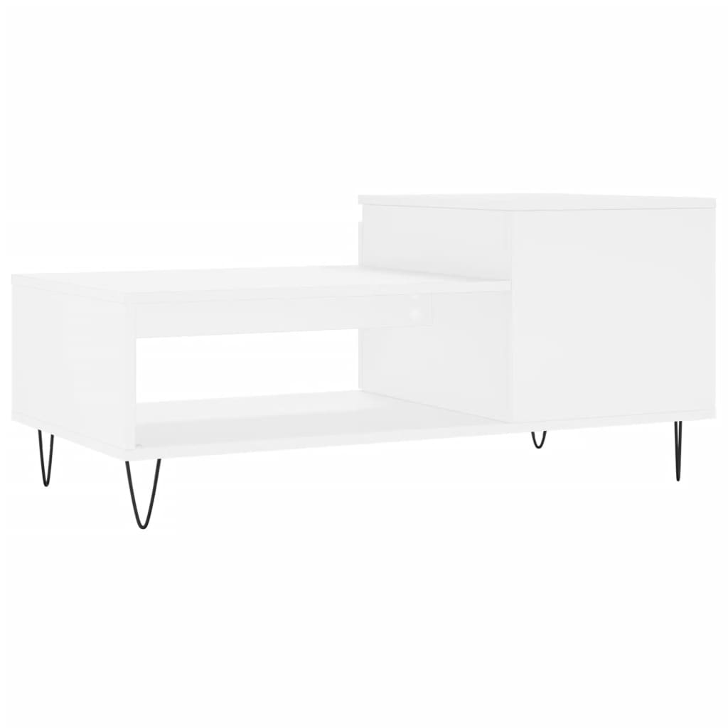 Table basse Blanc 100x50x45 cm Bois d'ingénierie - XIOS