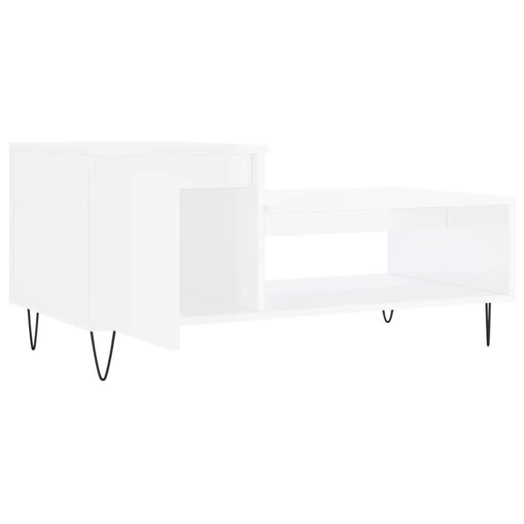 Table basse Blanc brillant 100x50x45 cm Bois d'ingénierie - XIOS
