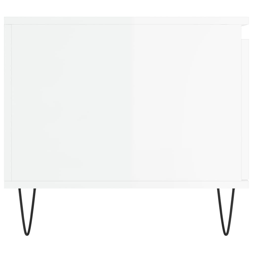Table basse Blanc brillant 100x50x45 cm Bois d'ingénierie - XIOS