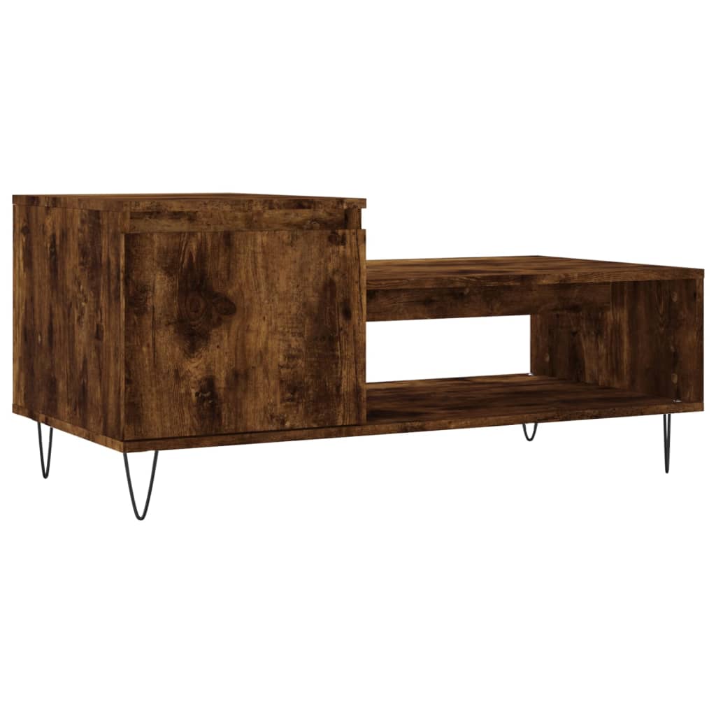 Table basse Chêne fumé 100x50x45 cm Bois d'ingénierie - XIOS
