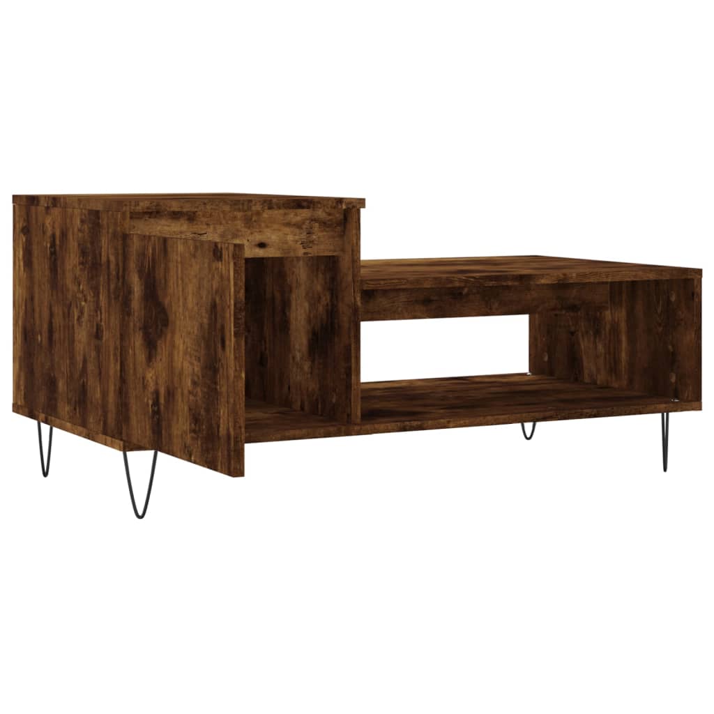 Table basse Chêne fumé 100x50x45 cm Bois d'ingénierie - XIOS