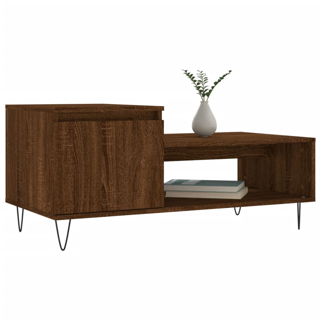 Table basse Chêne marron 100x50x45 cm Bois d'ingénierie - XIOS