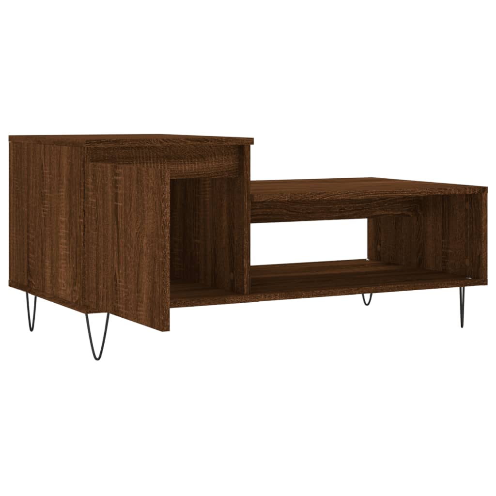 Table basse Chêne marron 100x50x45 cm Bois d'ingénierie - XIOS