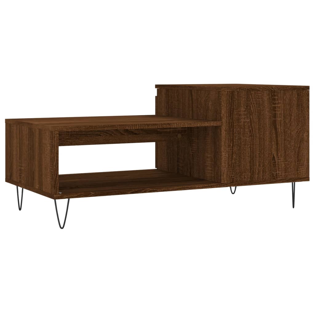 Table basse Chêne marron 100x50x45 cm Bois d'ingénierie - XIOS