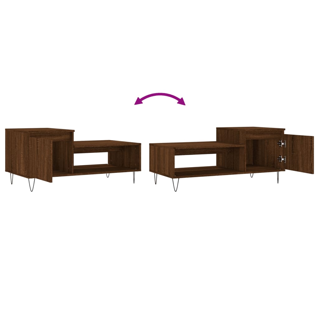 Table basse Chêne marron 100x50x45 cm Bois d'ingénierie - XIOS