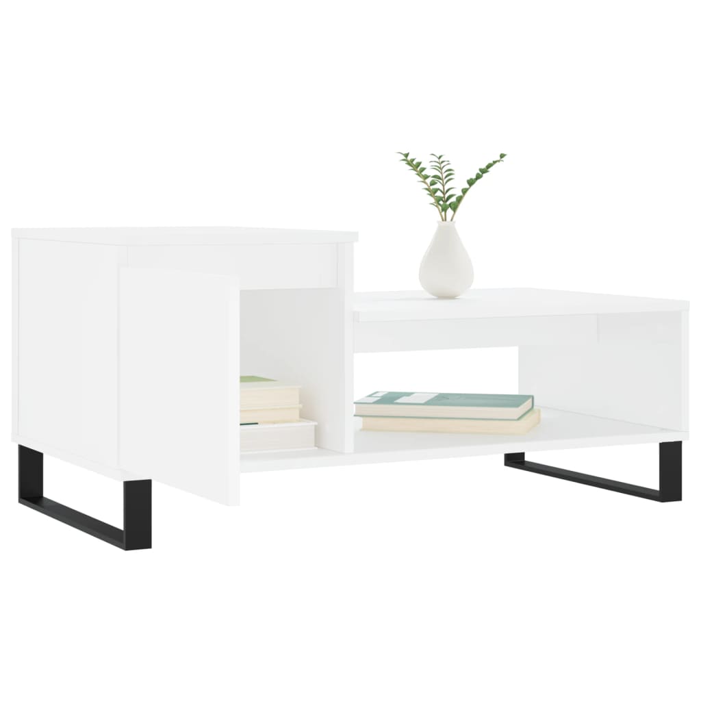 Table basse Blanc 100x50x45 cm Bois d'ingénierie - XIOS