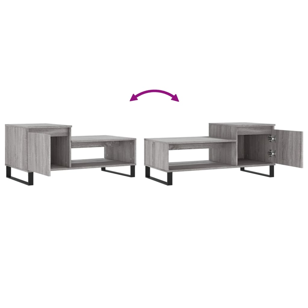 Table basse Sonoma gris 100x50x45 cm Bois d'ingénierie - XIOS