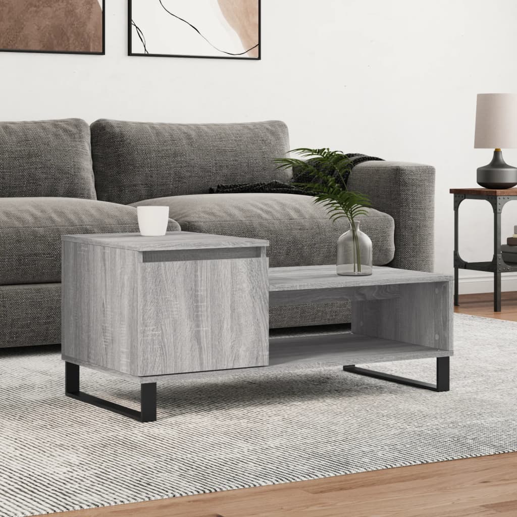Table basse Sonoma gris 100x50x45 cm Bois d'ingénierie - XIOS