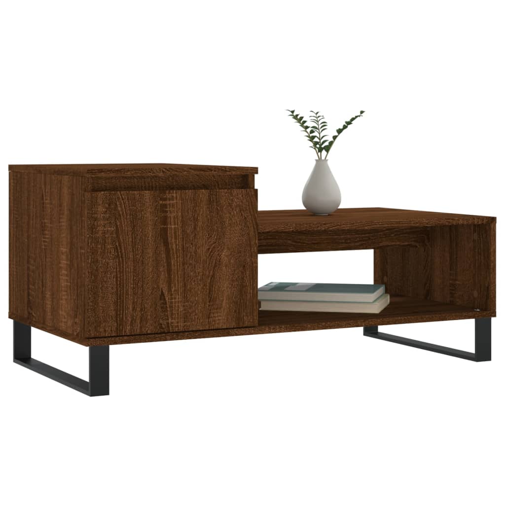 Table basse Chêne marron 100x50x45 cm Bois d'ingénierie - XIOS