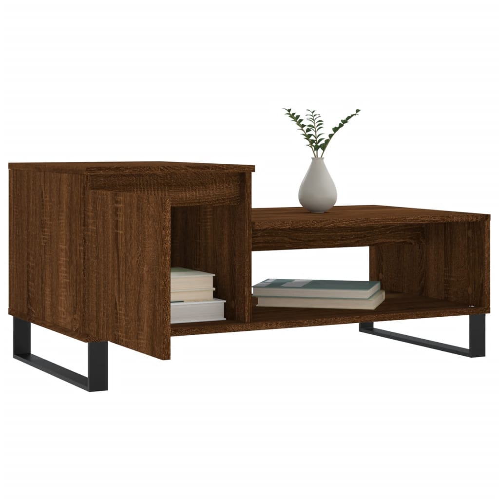 Table basse Chêne marron 100x50x45 cm Bois d'ingénierie - XIOS