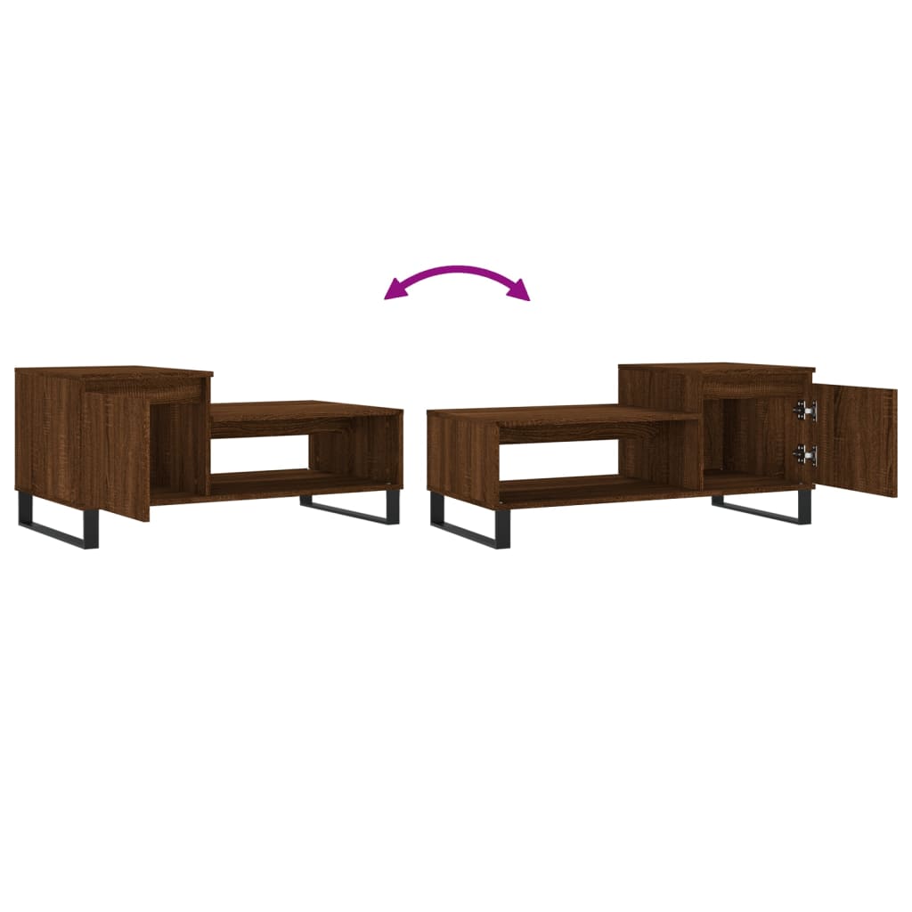 Table basse Chêne marron 100x50x45 cm Bois d'ingénierie - XIOS